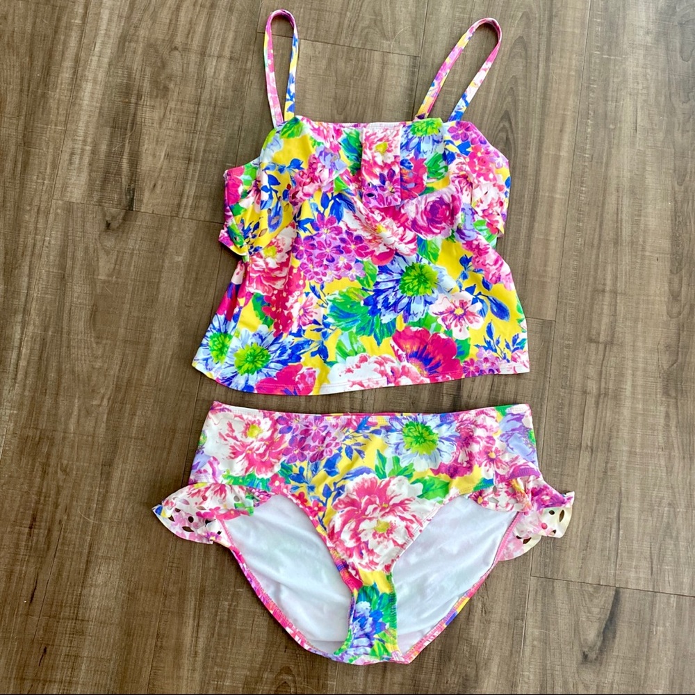 Ruffle Floral Tankini